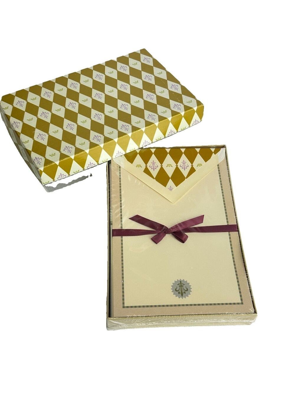 Marcel Schurman 18 Sheet Envelope Stationery Set Gold Fleur de Lis